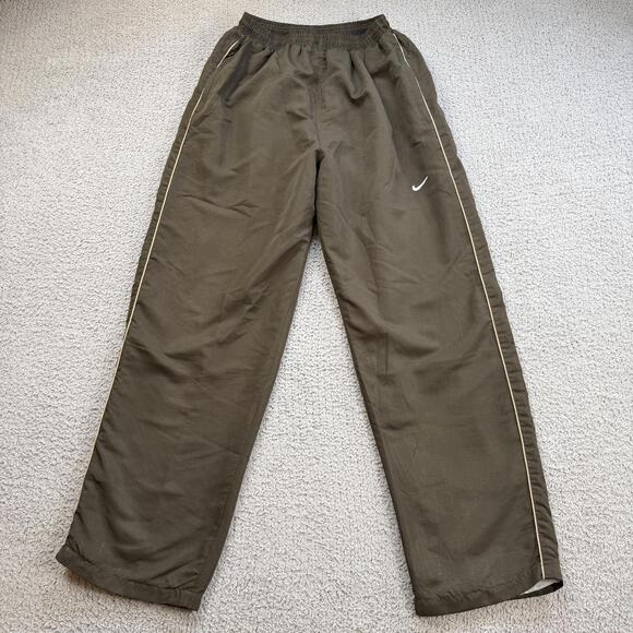 Nike Other - Nike Vintage Brown Swoosh Track Pants Mens L Lined Nylon Y2K Athletic Warm Up